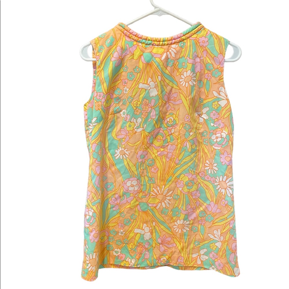 Vintage Stacy Ames Retro floral design mini mini dress/blouse